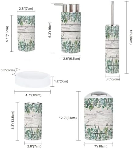 Bathroom Accessory Set 6 Piece Botanical Decor