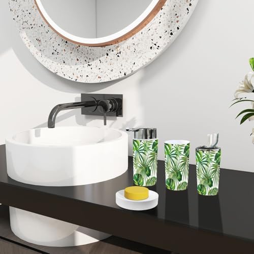 Boho Tropical Bathroom Accessory Set 6 Piece 1