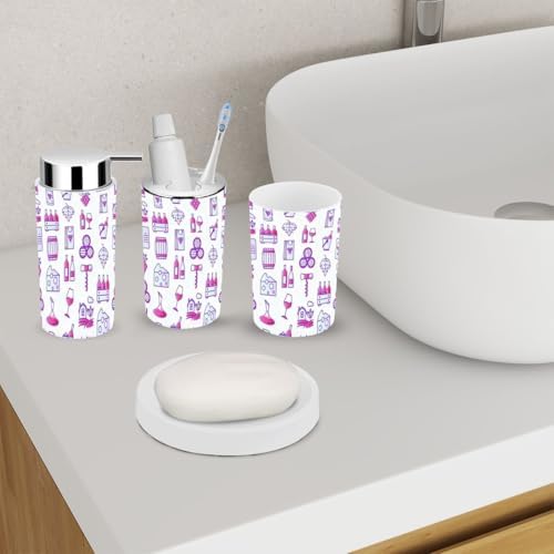 6 Piece Bathroom Accessory Set - Durable Stylish Functional
