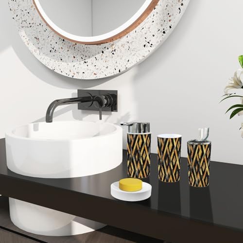 Boho Earth Tone Bathroom Accessory Set 6 Piece