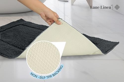 Lane Linen Charcoal Bath Mat Set 2 Pc