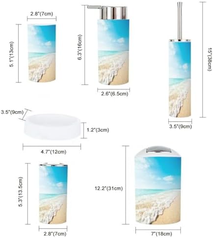 Tropical Seascape 6-Piece Bathroom Accessory Set 1