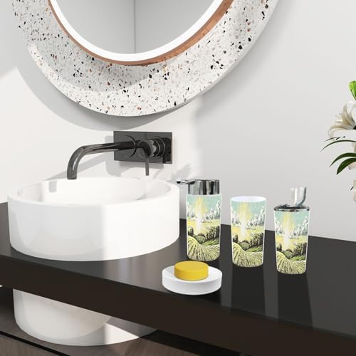 TRANQDEHOM Bathroom 6 Piece Boho Trash Can Set