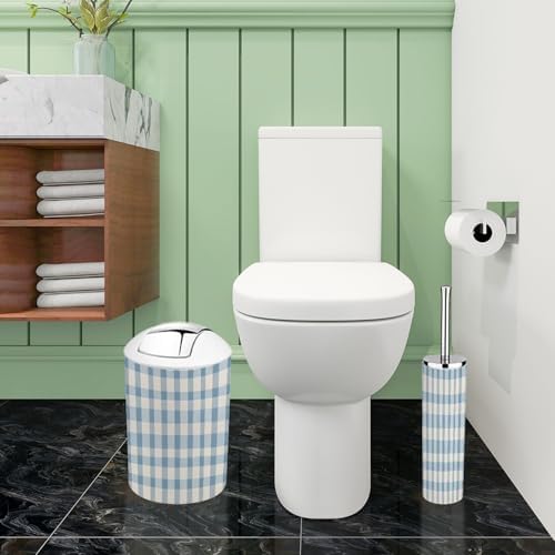 Boho Gingham Plaid Bathroom Accessory Set of 6