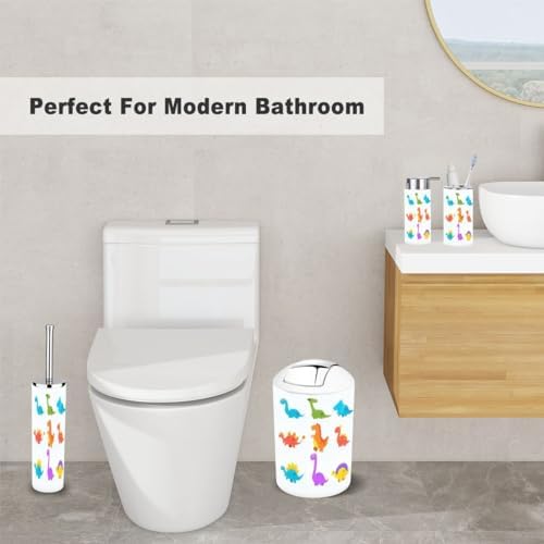 Colorful Dinosaur Bathroom Accessories Set 6 Piece