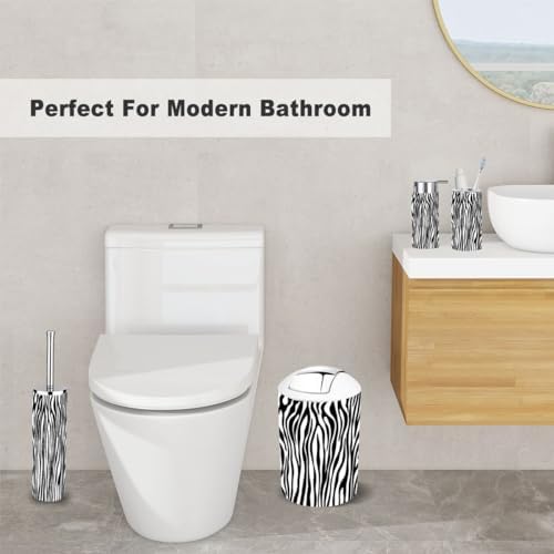 Zebra Print Bathroom Accessories 6 Piece Set
