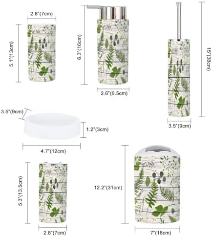 Eucalyptus Greenery Bathroom Accessory Set 6 Piece