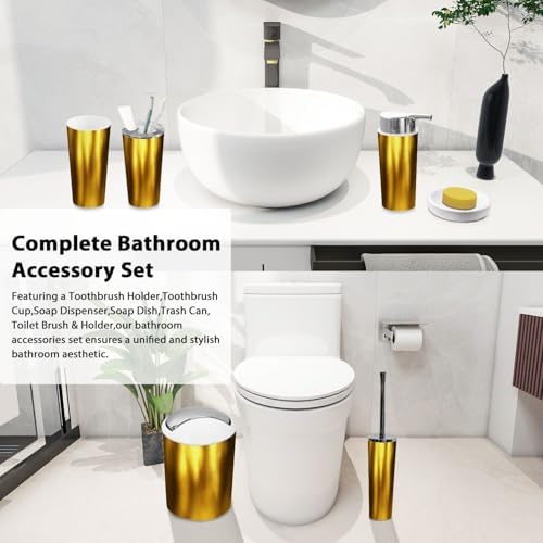 Boho Golden Bathroom Accessory Set 6 Piece 1