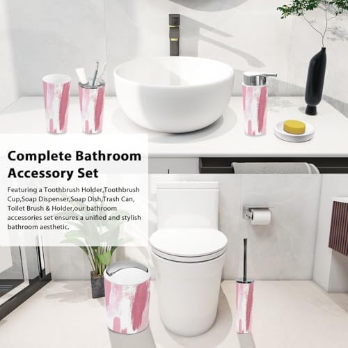 Boho Dusty Rose Bathroom Accessory Set 6 Piece