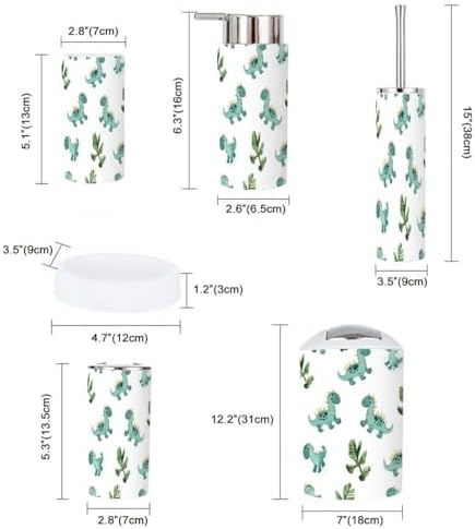 Boho Dinosaur Clouds Bathroom Accessories Set 6 Piece