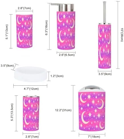 Boho Style Bathroom Accessory Set 6 Piece