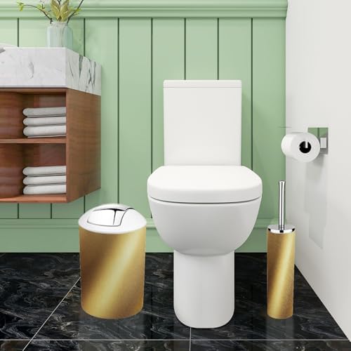 Boho Bathroom Accessory Set 6 Piece in Pale Brown and Yellow