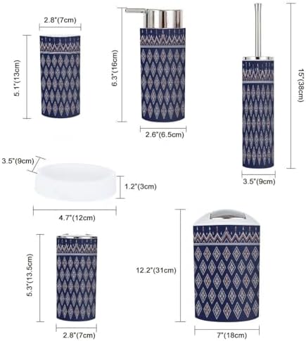 Boho Style 6-Piece Bathroom Accessory Set 1