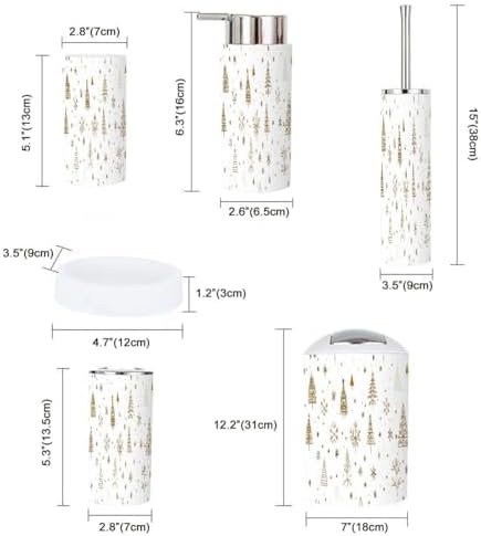 6 Piece Boho Bathroom Accessories Set with Snowflake Design
