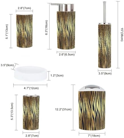 Boho Luxury 6-Piece Animal Skin Bathroom Accessory Set 1