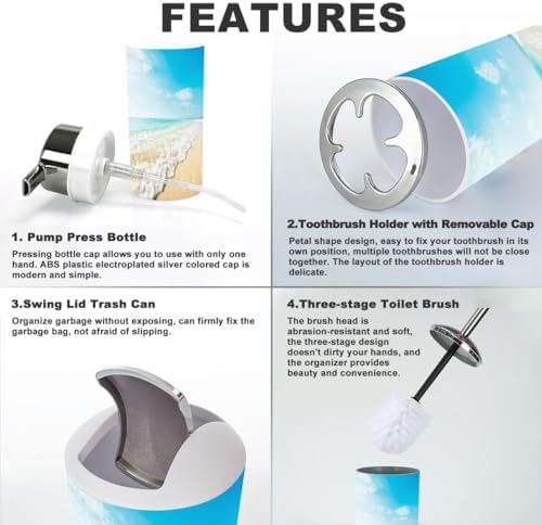 Tropical Seascape 6-Piece Bathroom Accessory Set 1