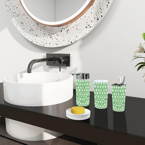Boho White Heart Bathroom Accessory Set 6 Piece 1