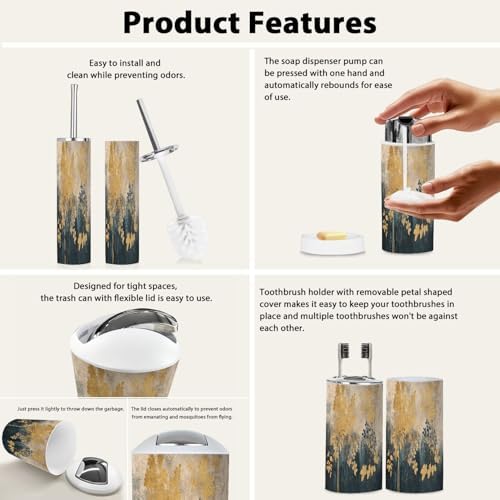 Boho Forest Bath Accessories Set 6 Piece