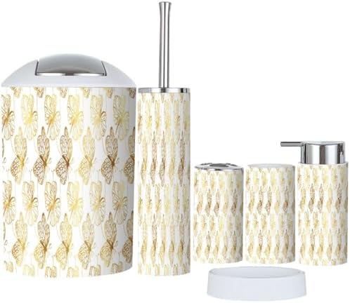 Boho Butterfly Bathroom Accessory Set 6 Piece 1