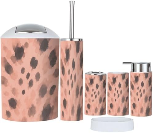 Boho Bathroom Accessory Set with 6 Pieces