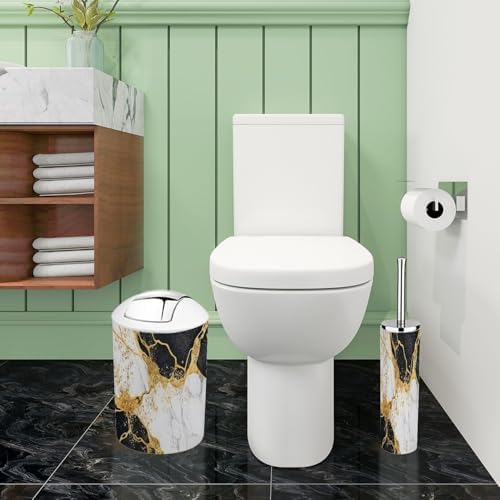 Boho Abstract Marble Bathroom Accessories Set 6 Piece