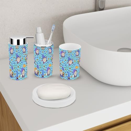 Scandinavian Gnomes Bathroom Accessory Set 6 Piece