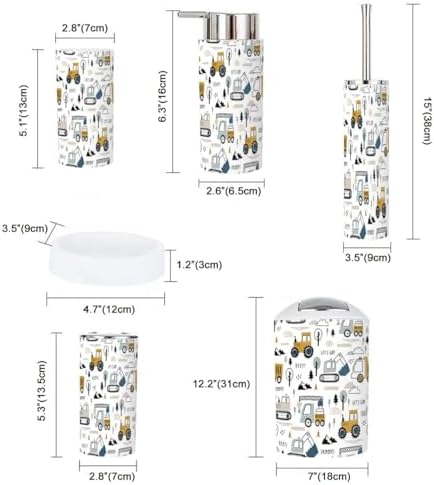 6 Piece Cute Cars Bathroom Accessory Set