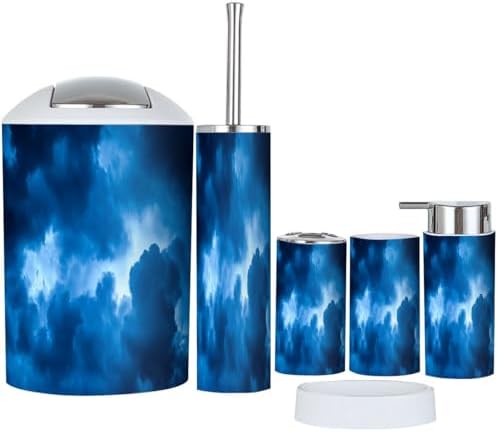 Boho Dark Clouds Bathroom Accessory Set 6 Piece