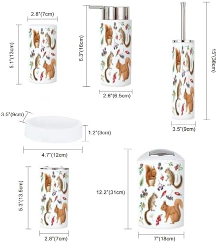 Squirrel Chipmunk Bathroom Accessory Set 6 Piece