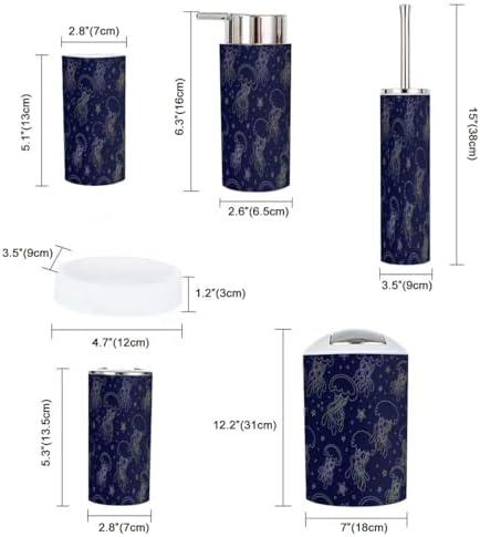 6-Piece Abstract Jellyfish Bathroom Accessory Set