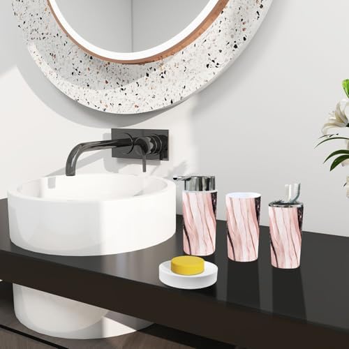 Boho Marble Style Bathroom Accessory Set 6 Piece