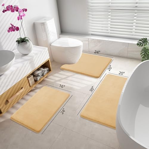 Smiry Memory Foam Bath Mat 47x20 - Non Slip Absorbent Washable