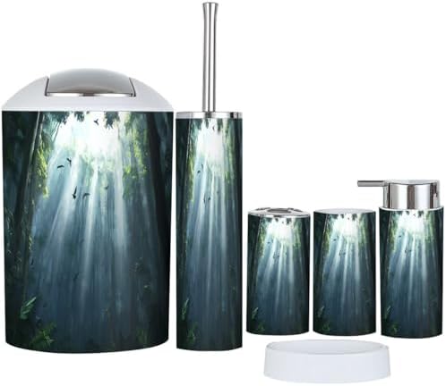 Boho Bathroom Accessories Set of 6 Modern Design