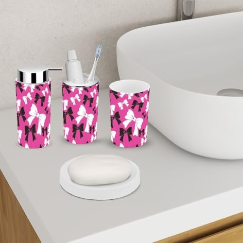 6 Piece Bathroom Accessory Set with Trash Can 1