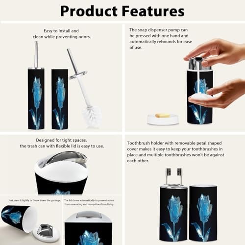 TRANQDEHOM Bathroom Accessory Set 6 Piece