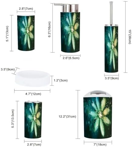 Boho Pastel Bathroom Accessory Set 6 Piece