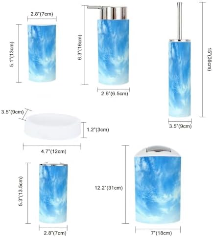 Boho Bathroom Accessory Set of 6 Pieces