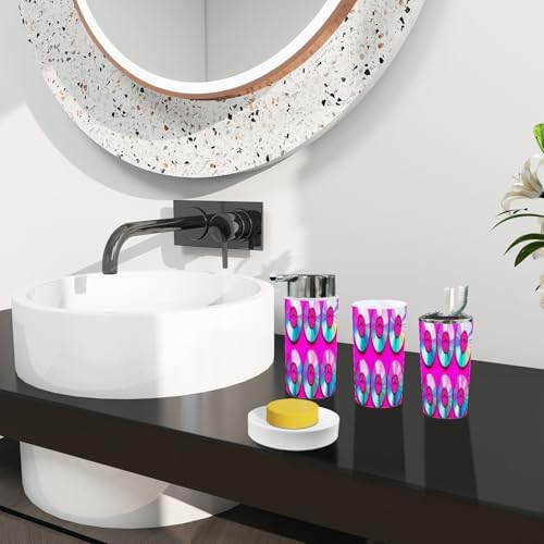 Boho Shiny Disk Bathroom Accessory Set of 6