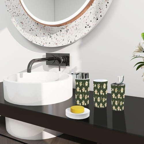 Boho Daisies Bathroom Accessory Set 6 Piece 1