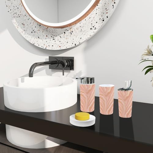 TRANQDEHOM 6 Piece Boho Liquid Marble Bathroom Accessories Set