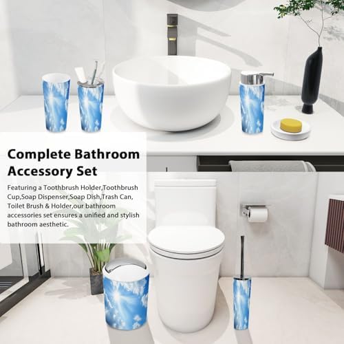 Bathroom Accessory Set 6 Piece Modern Boho Style