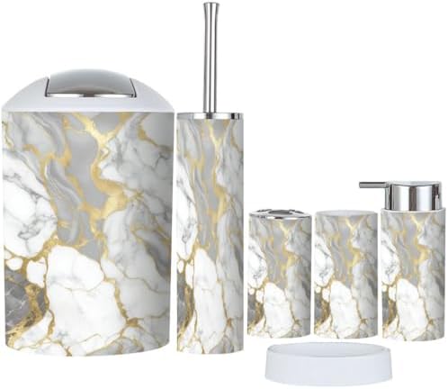 TRANQDEHOM 6 Piece Boho Luxury Bathroom Accessory Set