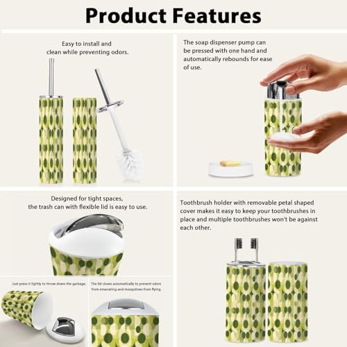 Boho Retro 6-Piece Bathroom Accessory Set
