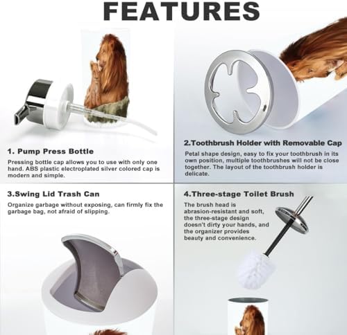 6 Piece Bathroom Accessory Set with Lion Design 1