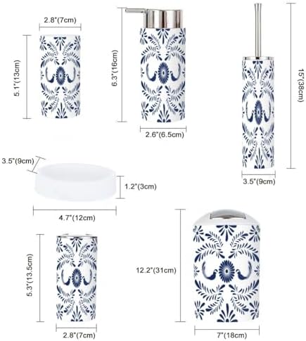 6 Piece Mexican Talavera Mosaic Bathroom Accessories Set