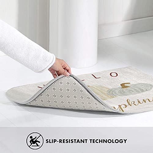 Hello Fall Pumpkin Bath Mat Rug for Bathroom