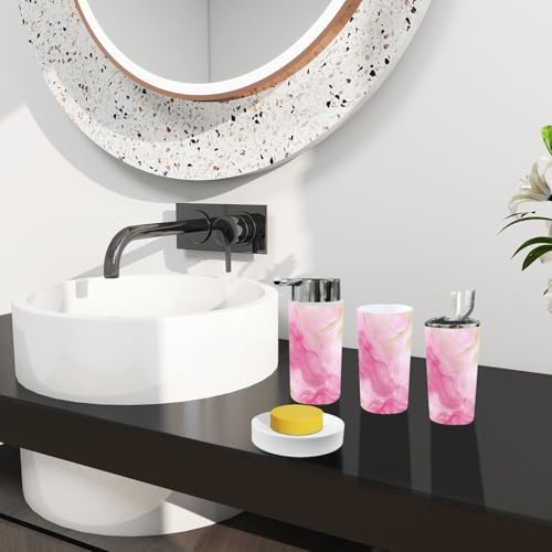 Boho Rose Pink Bathroom Accessories Set 6 Piece