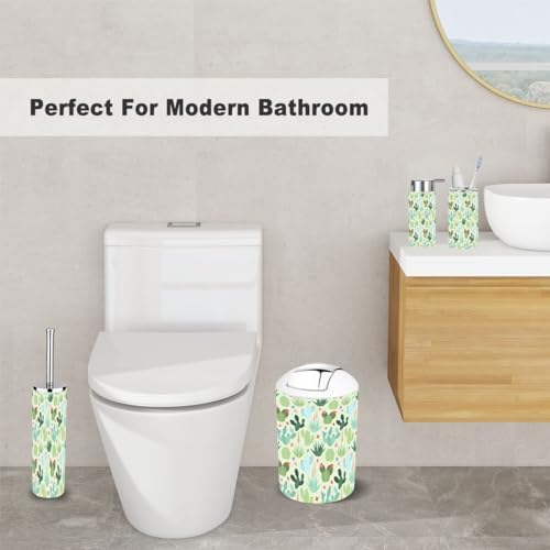 Bathroom Accessory Set 6 Piece Cactus Boho Decor