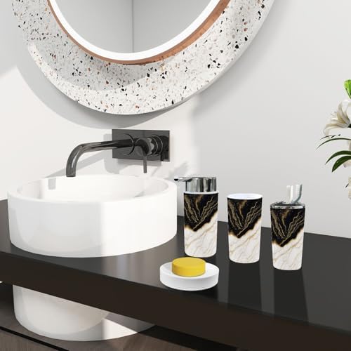Boho Marble Bathroom Accessory Set 6 Piece 1
