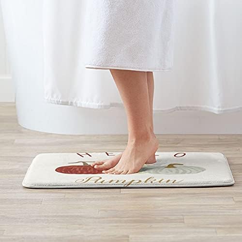Hello Fall Pumpkin Bath Mat Rug for Bathroom